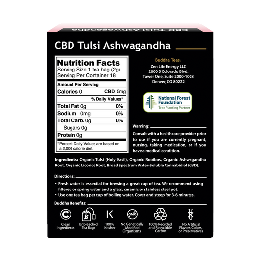 CBD Tea Tulsi Ashwagandha Buddha Teas
