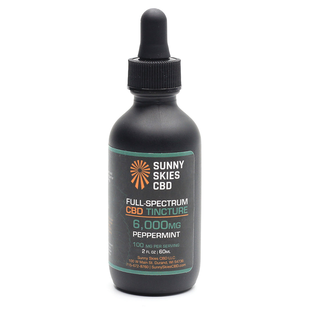 Sunny Skies Full Spectrum CBD Tincture OIL Peppermint 6000mg