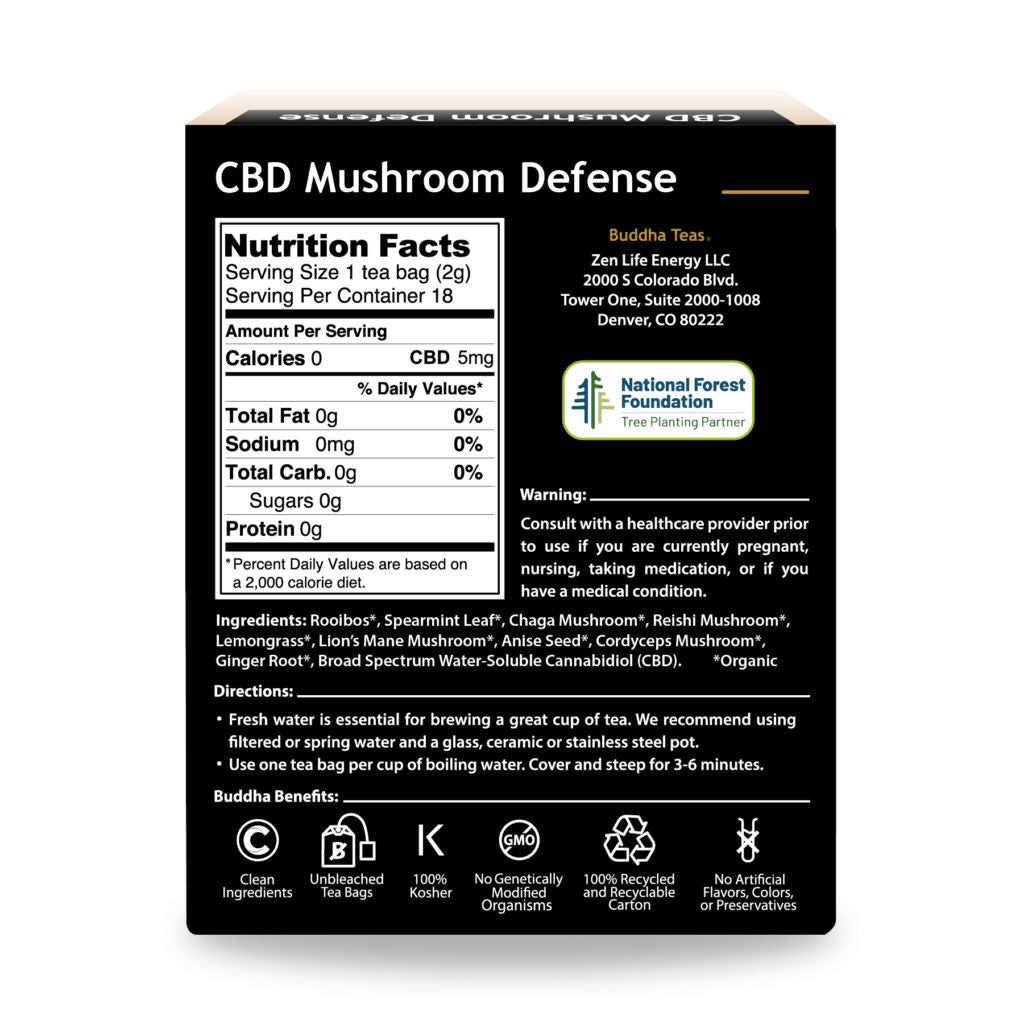 Buddha Teas CBD Mushroom Defense Tea 5MG