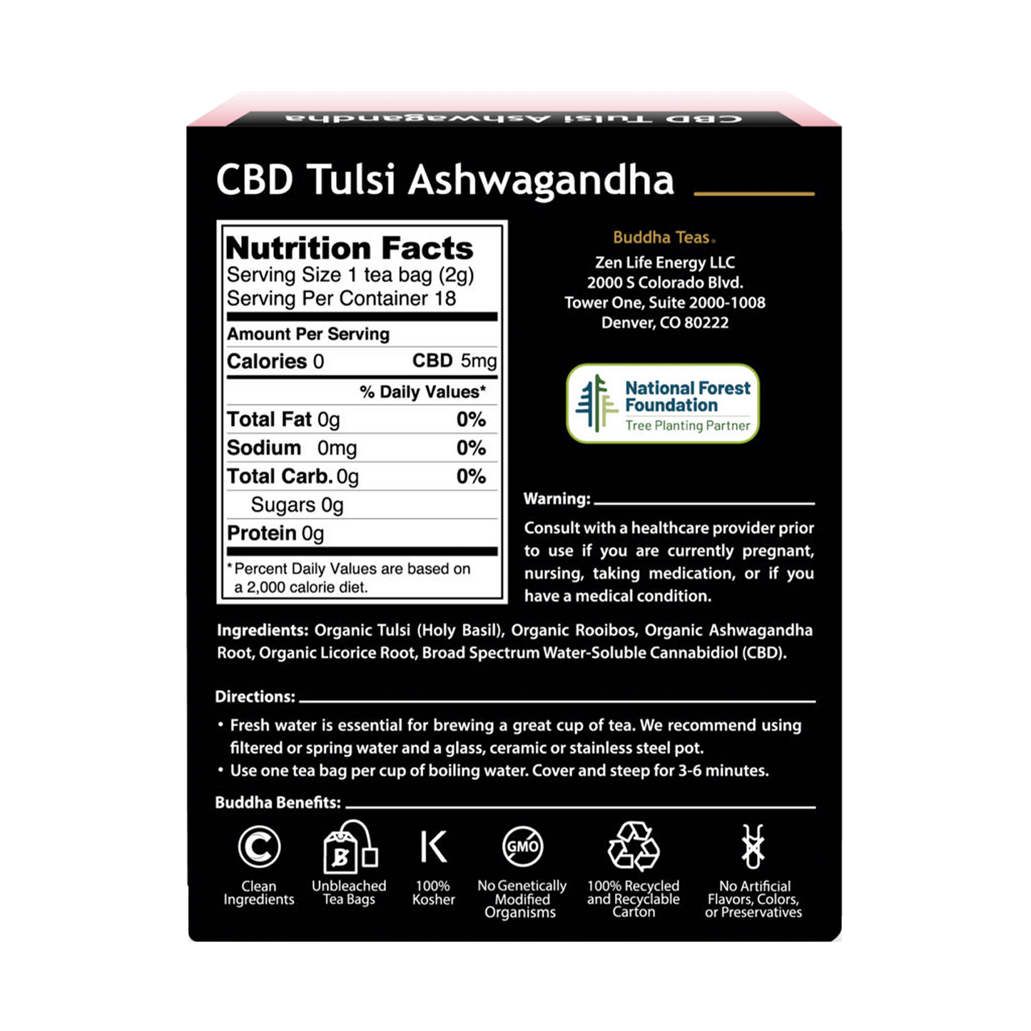 CBD Tea Tulsi Ashwagandha Buddha Teas