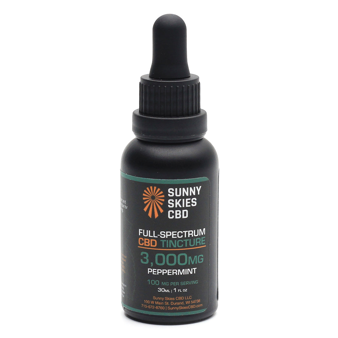 Sunny Skies Full Spectrum CBD Tincture OIL Peppermint 3000mg